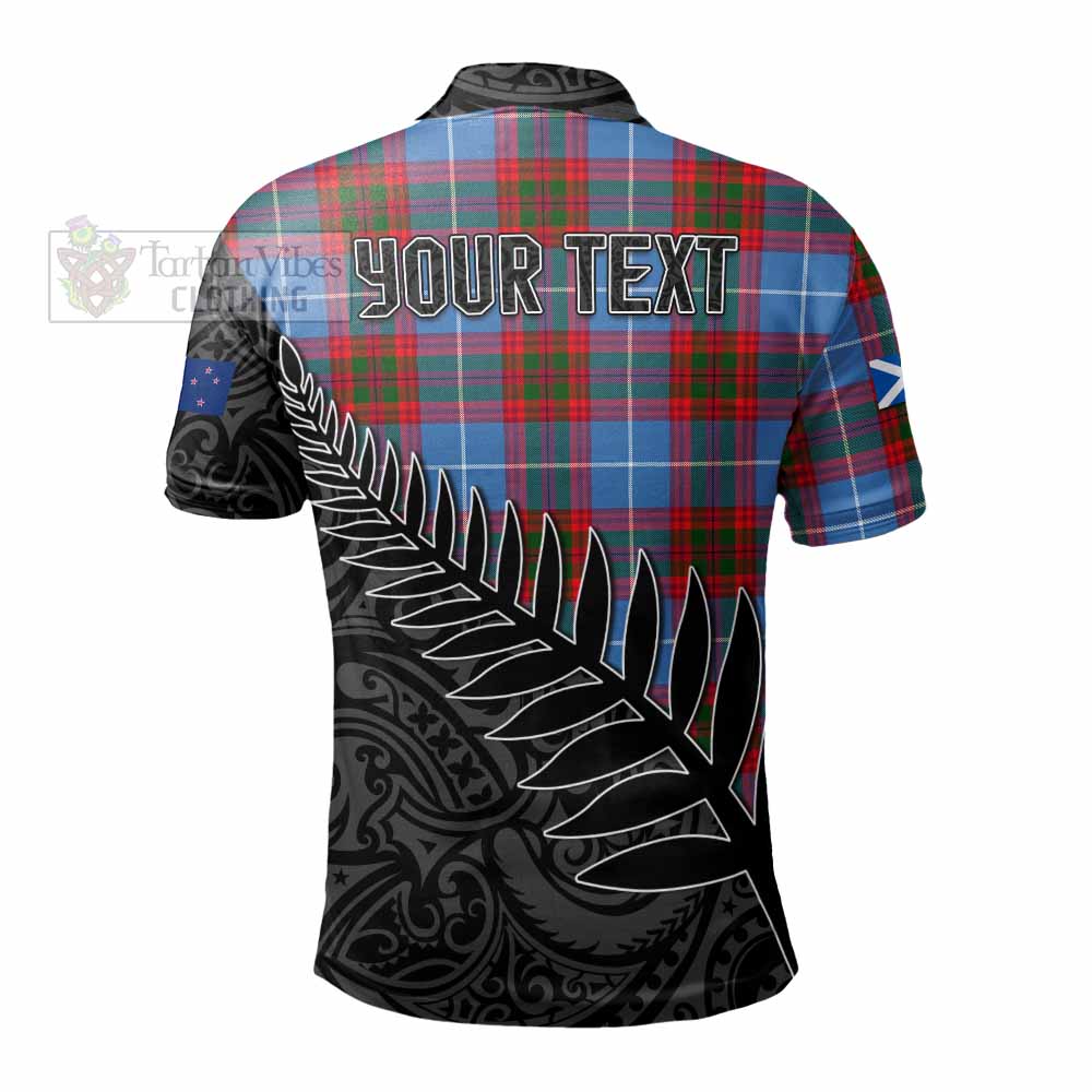 Newton Crest Tartan Polo Shirt with New Zealand Silver Fern Half Style