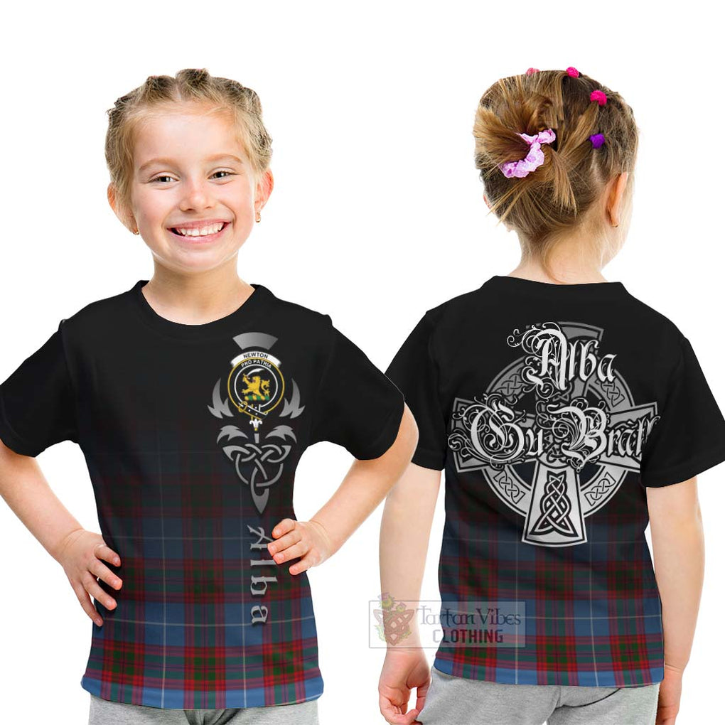 Tartan Vibes Clothing Newton Tartan Kid T-Shirt Featuring Alba Gu Brath Family Crest Celtic Inspired