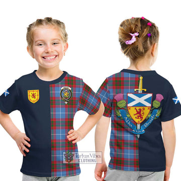 Newton Tartan Kid T-Shirt Alba with Scottish Lion Royal Arm Half Style