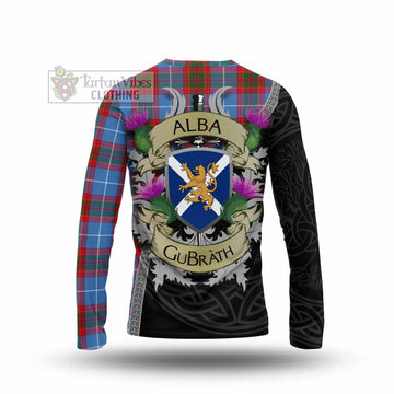 Newton Tartan Family Crest Long Sleeve T-Shirt Lion Rampant Royal Thistle Shield Celtic Inspired - Tartan Vibes Clothing