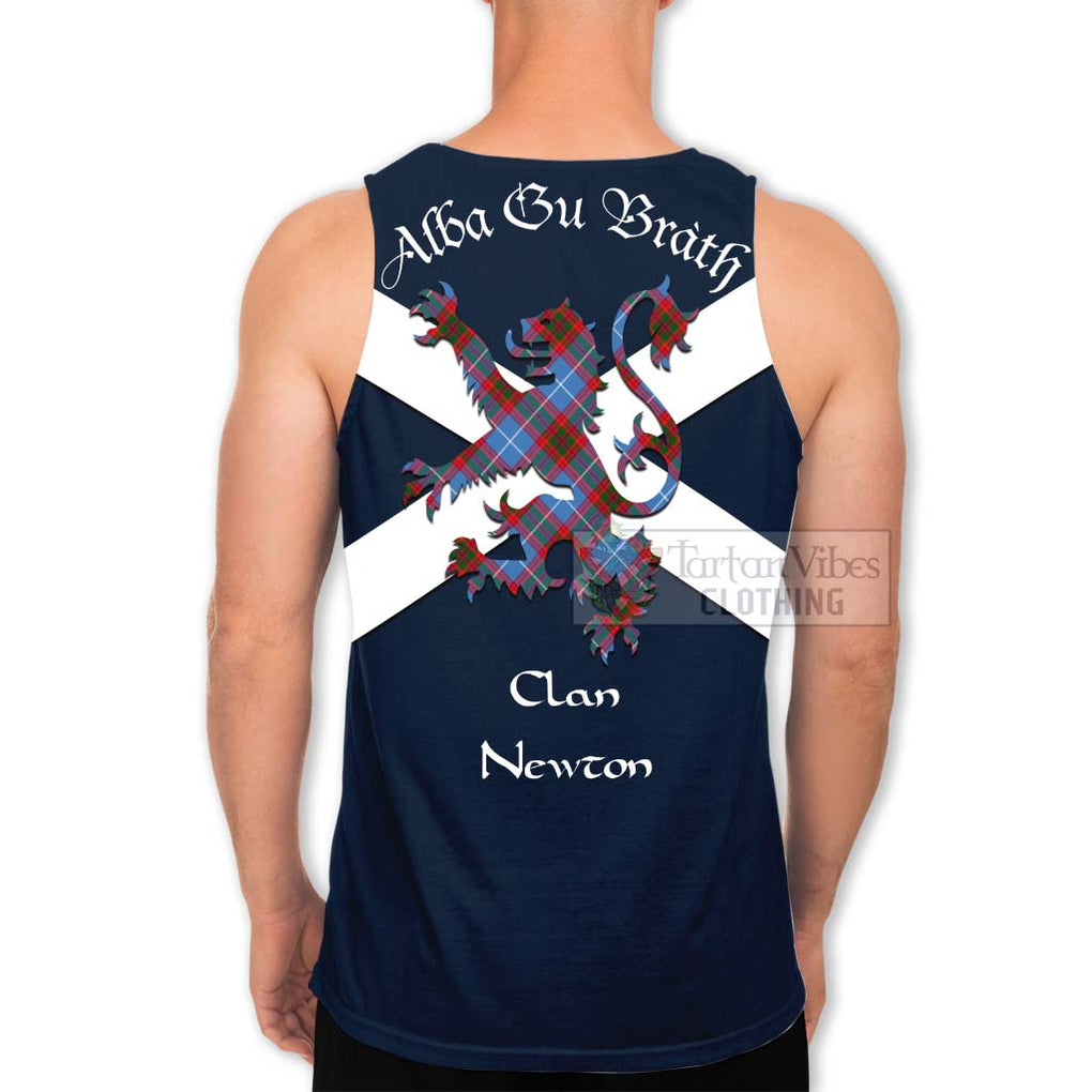 Tartan Vibes Clothing Newton Tartan Lion Rampant Men's Tank Top – Proudly Display Your Heritage with Alba Gu Brath and Clan Name