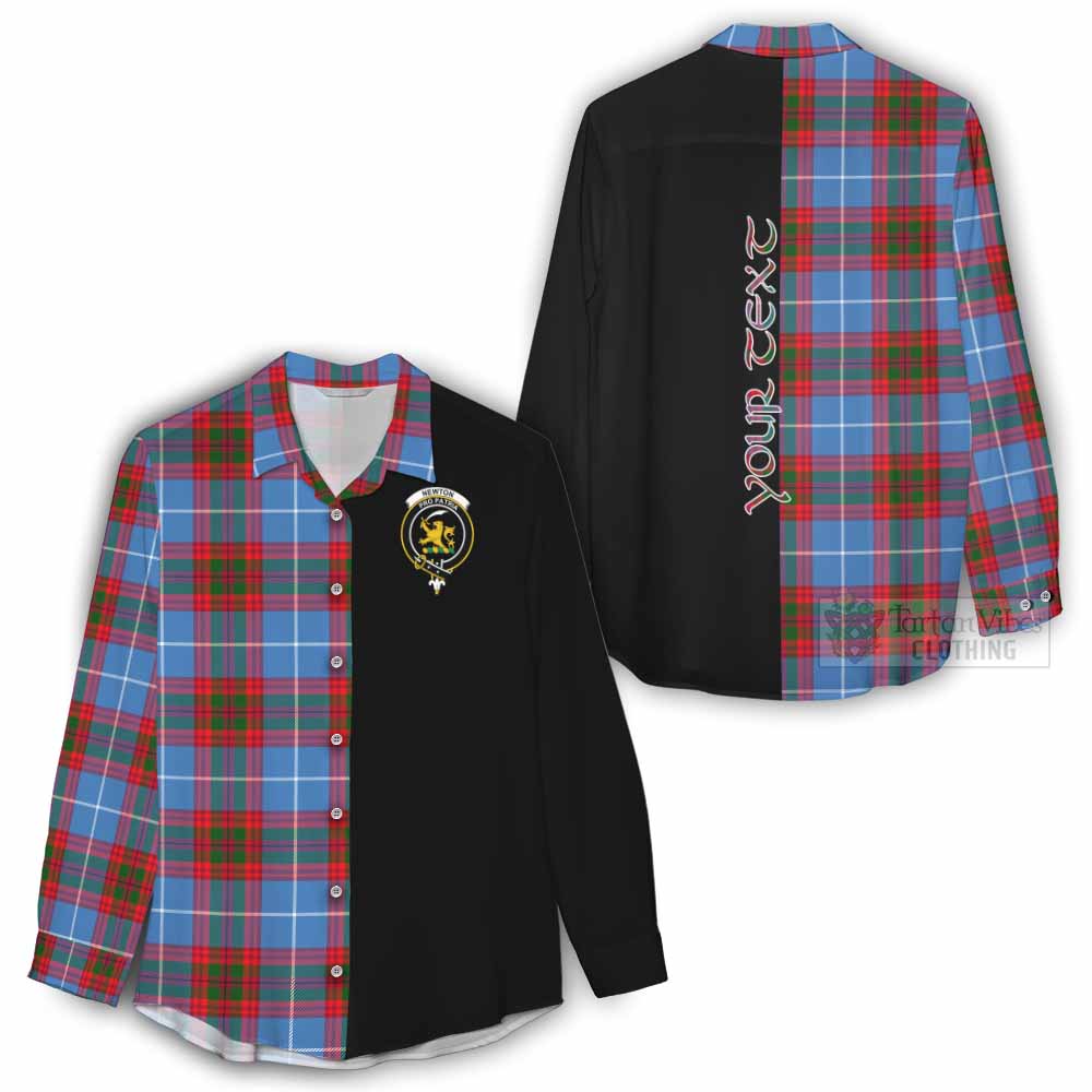 Tartan Vibes Clothing Newton Tartan Women's Casual Shirt with Family Crest and Half Of Me Style