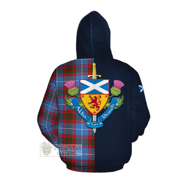 Newton Tartan Cotton Hoodie Alba with Scottish Lion Royal Arm Half Style