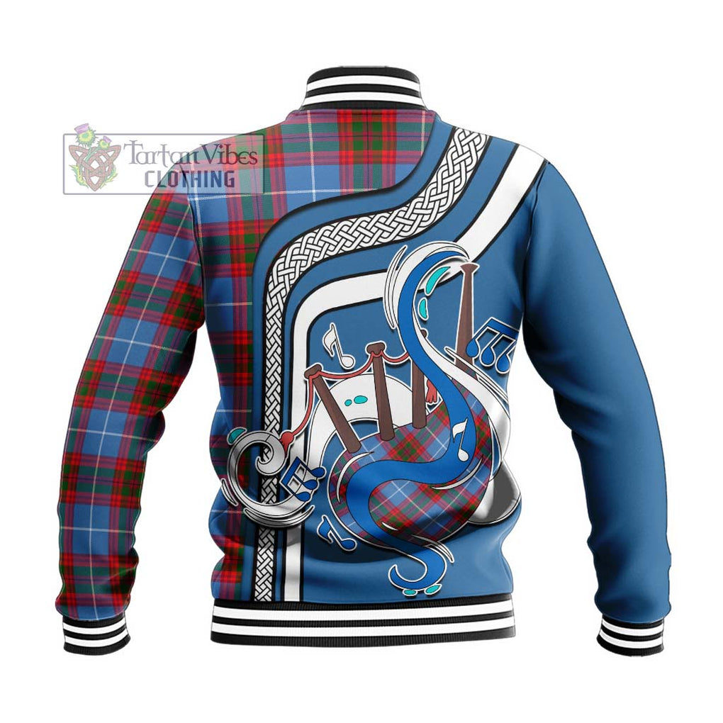 Tartan Vibes Clothing Newton Tartan Baseball Jacket with Epic Bagpipe Style