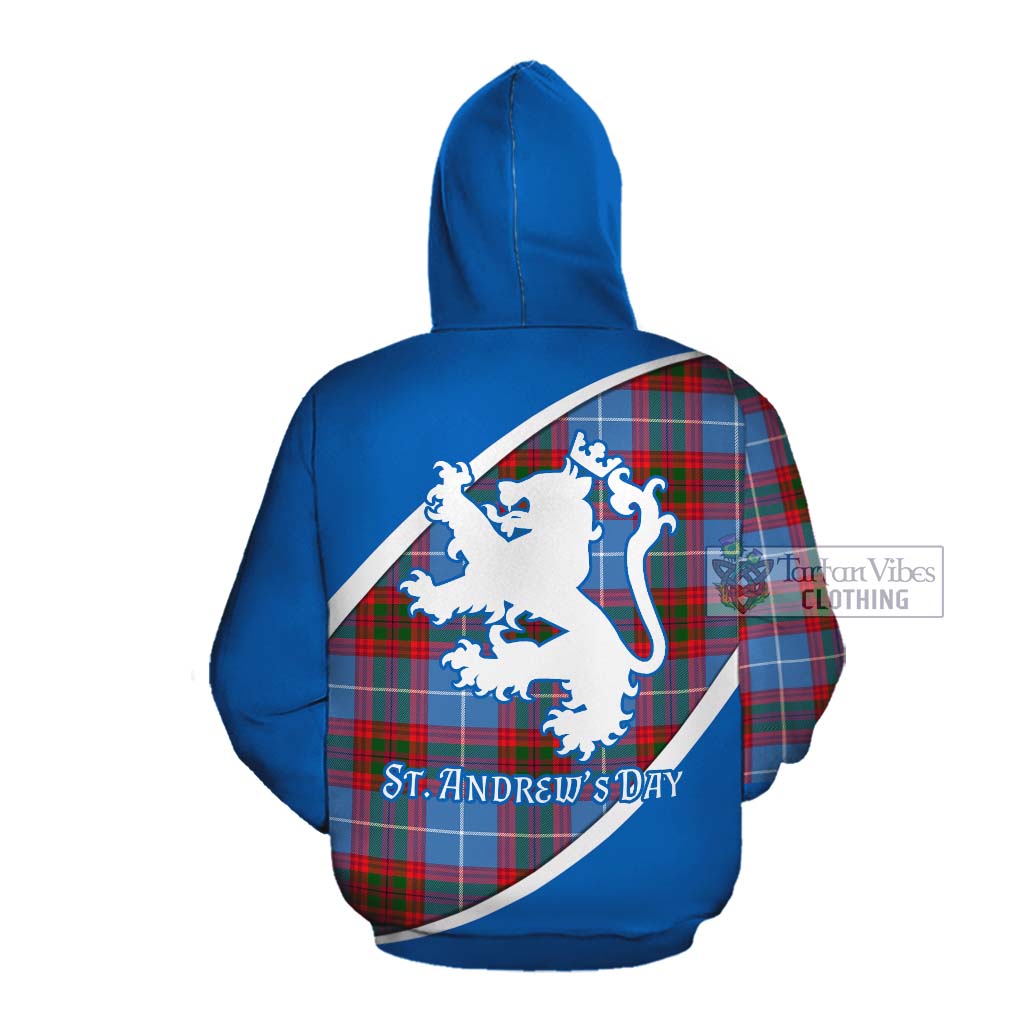 Tartan Vibes Clothing Newton Family Crest Tartan Cotton Hoodie Celebrate Saint Andrew's Day in Style