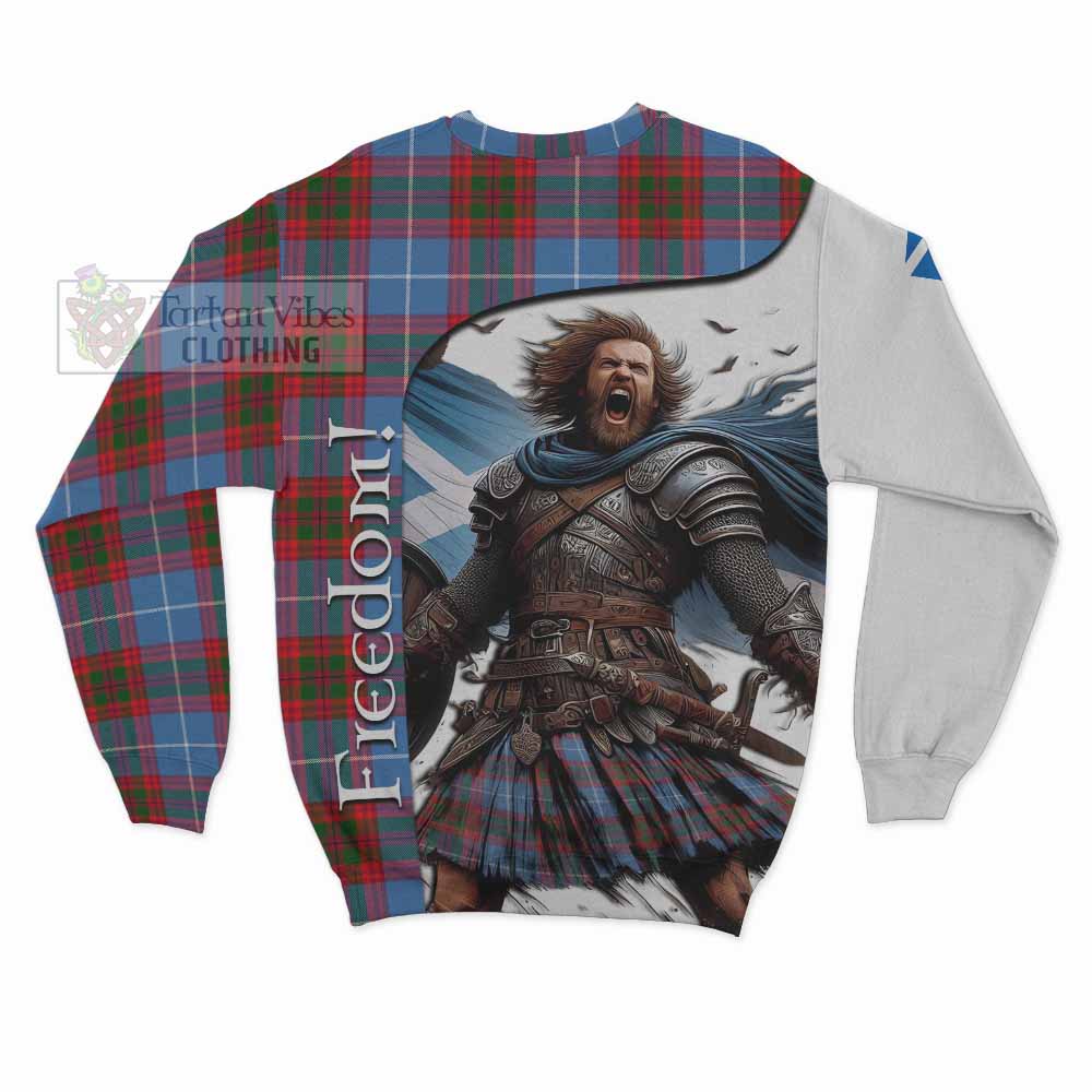 Tartan Vibes Clothing Newton Crest Tartan Sweatshirt Inspired by the Freedom of Scottish Warrior