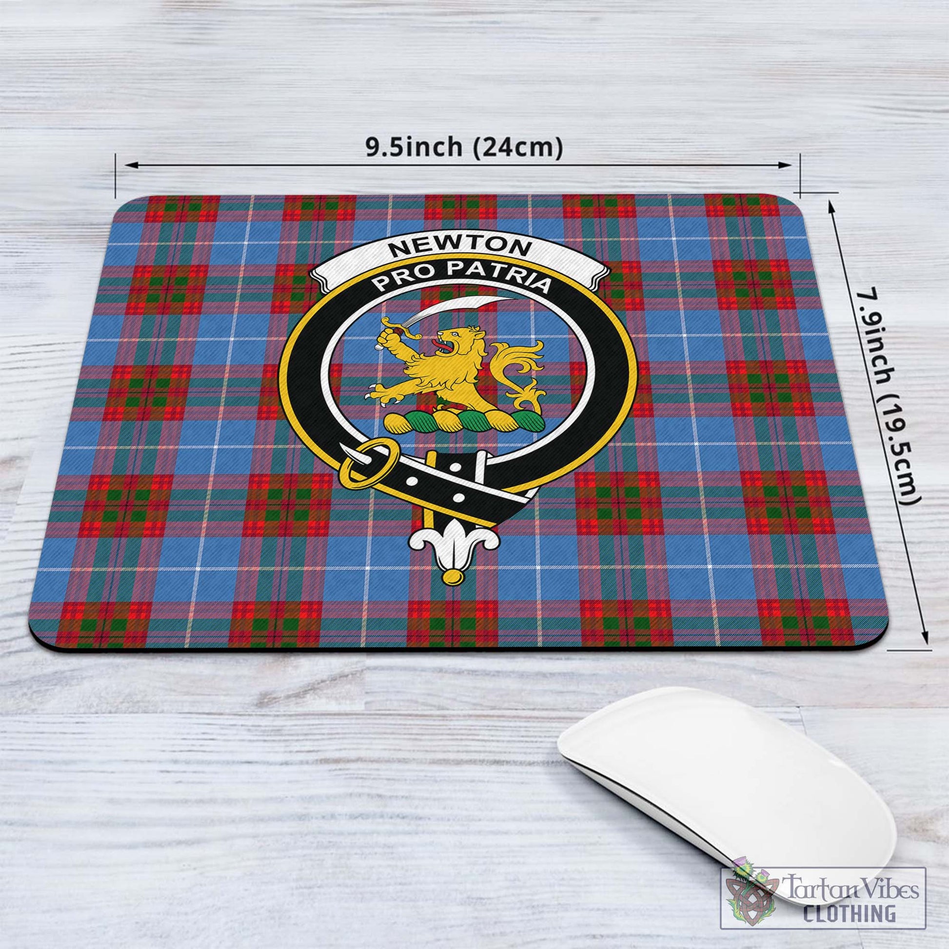 Tartan Vibes Clothing Newton Tartan Mouse Pad with Family Crest