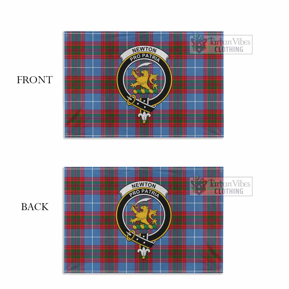 Tartan Vibes Clothing Newton Tartan House Flag with Family Crest