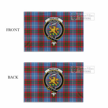 Newton Tartan House Flag with Family Crest