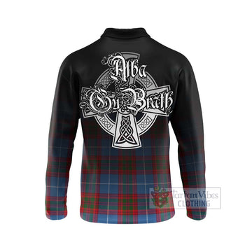 Newton Tartan Long Sleeve Polo Shirt Featuring Alba Gu Brath Family Crest Celtic Inspired