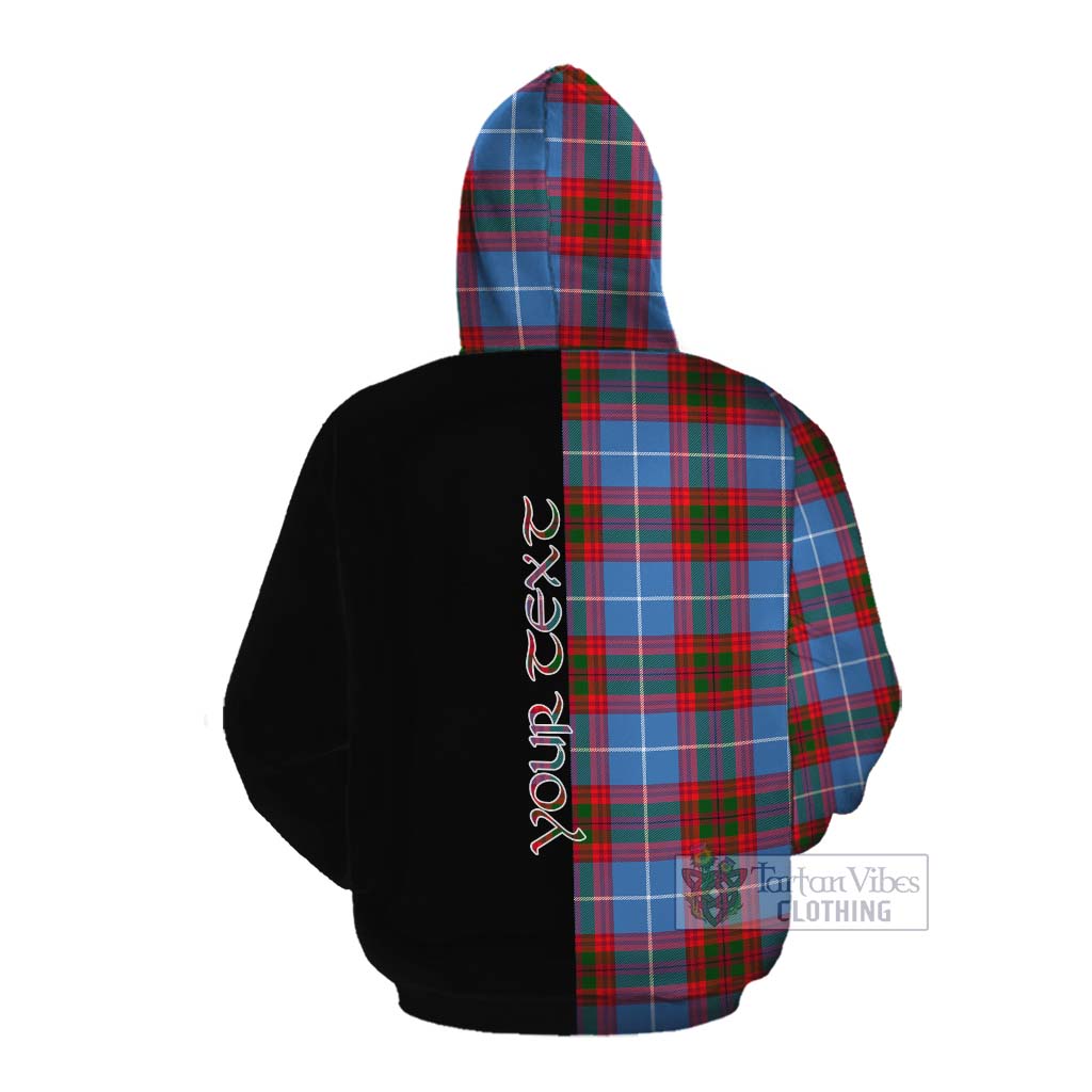 Tartan Vibes Clothing Newton Tartan Cotton Hoodie with Family Crest and Half Of Me Style