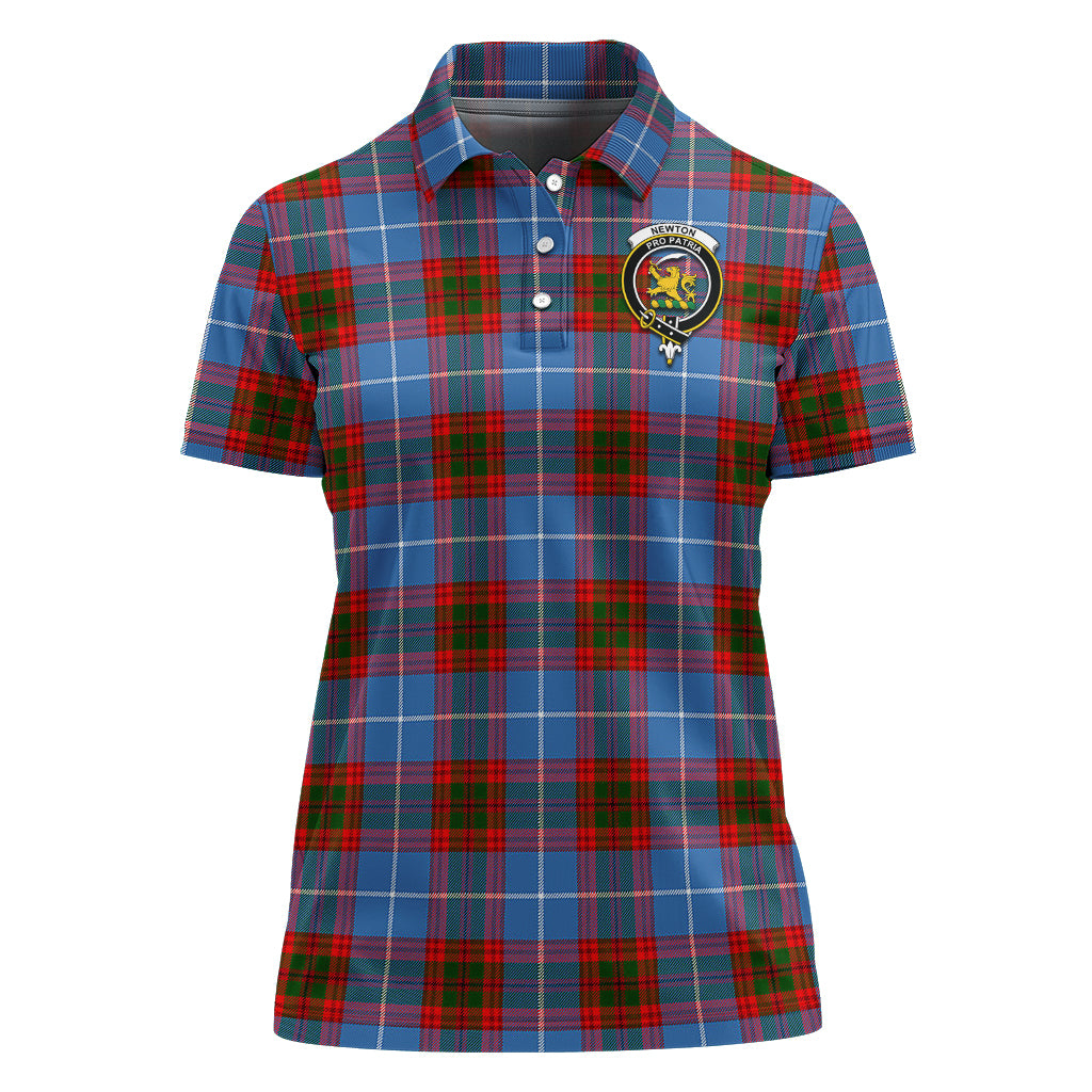 Newton Tartan Polo Shirt with Family Crest For Women - Tartan Vibes Clothing