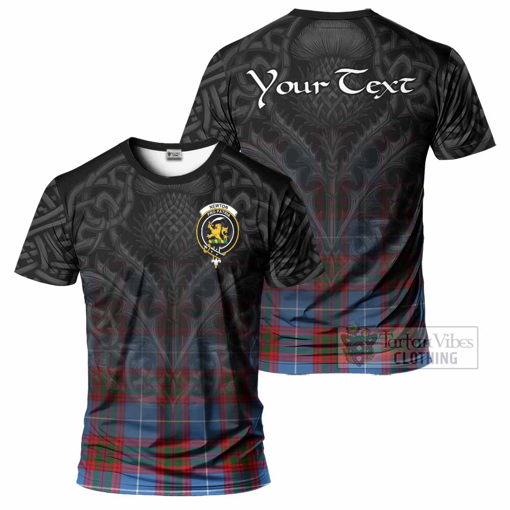 Tartan Vibes Clothing Newton Tartan T-Shirt with Family Crest Celtic Thistle Vibes