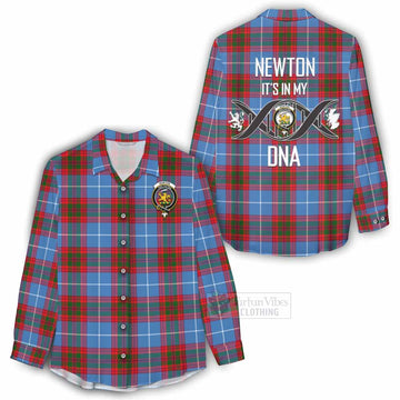 Newton Tartan Women's Casual Shirt with Family Crest DNA In Me Style