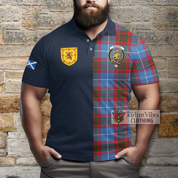 Newton Tartan Polo Shirt Alba with Scottish Lion Royal Arm Half Style