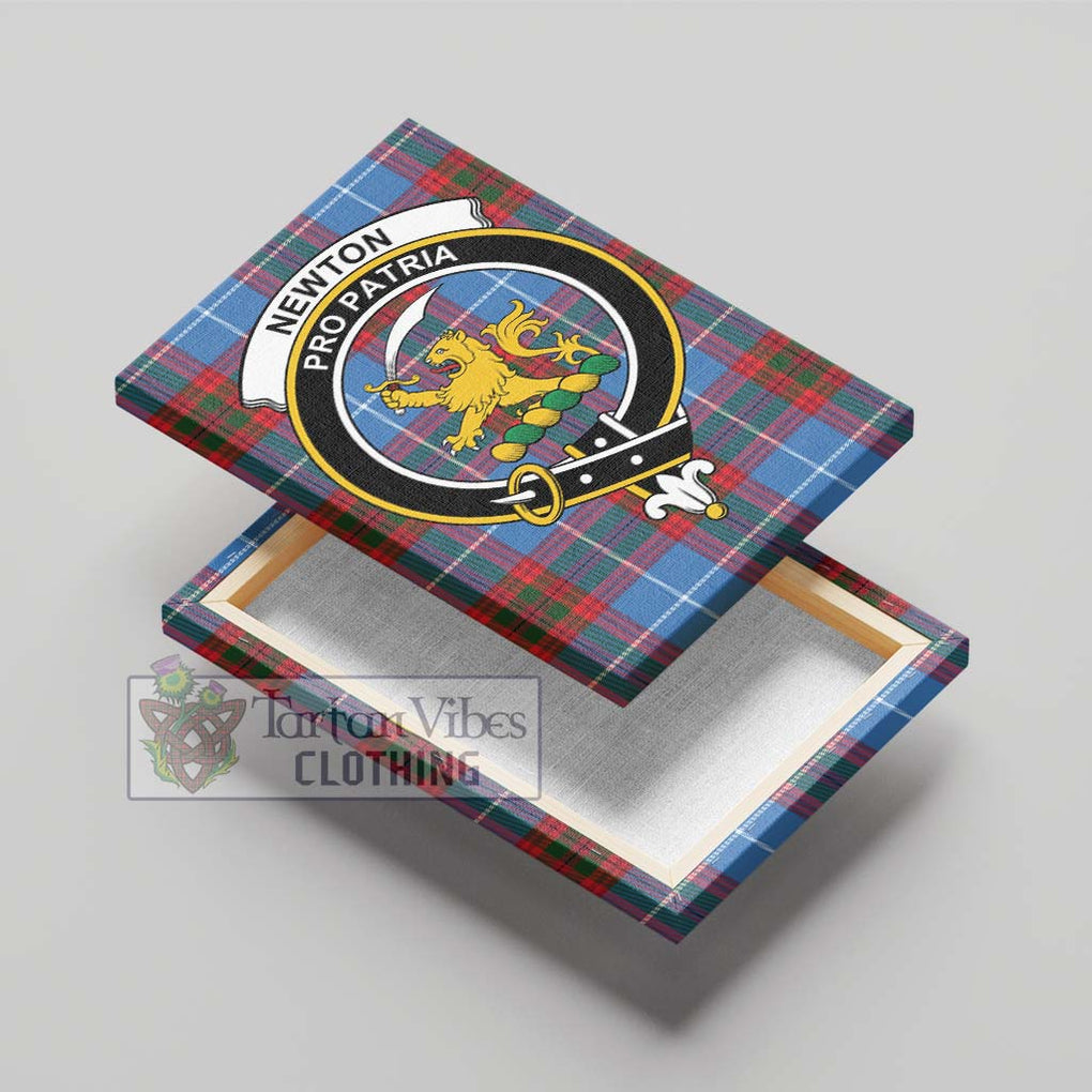 Newton Tartan Canvas Print Wall Art with Family Crest - Tartan Vibes Clothing