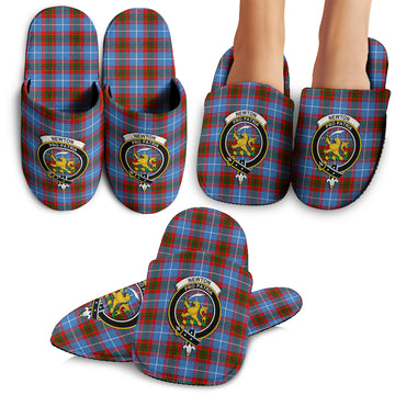 Newton Tartan Home Slippers with Family Crest