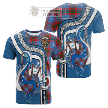 Newton Tartan Cotton T-shirt with Epic Bagpipe Style