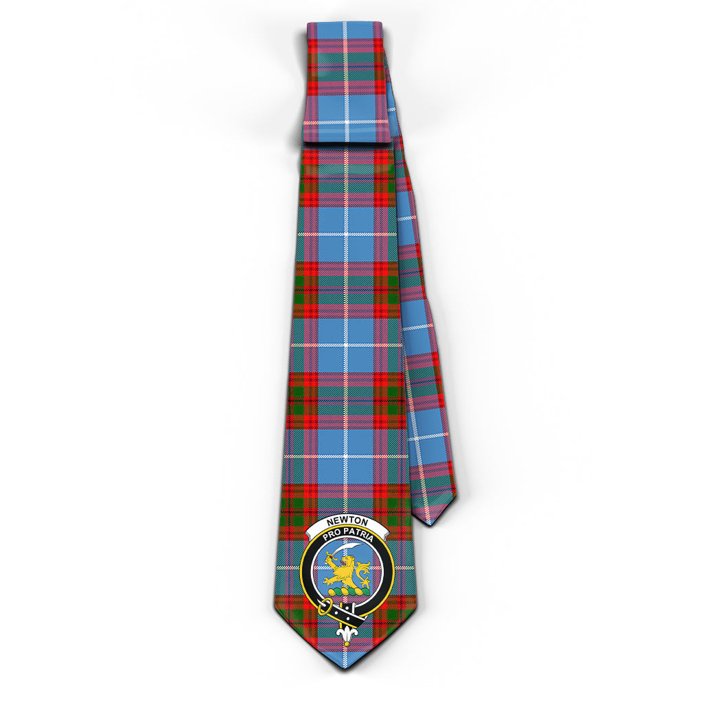 Newton Tartan Classic Necktie with Family Crest - Tartan Vibes Clothing