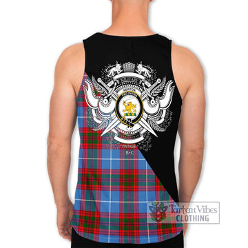 Newton Tartan Men's Tank Top with Family Crest and Military Logo Style