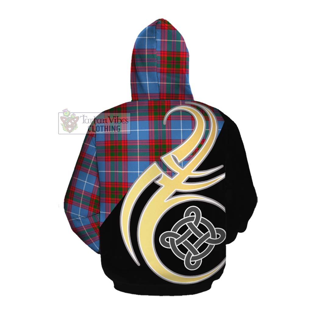 Tartan Vibes Clothing Newton Tartan Cotton Hoodie with Family Crest and Celtic Symbol Style