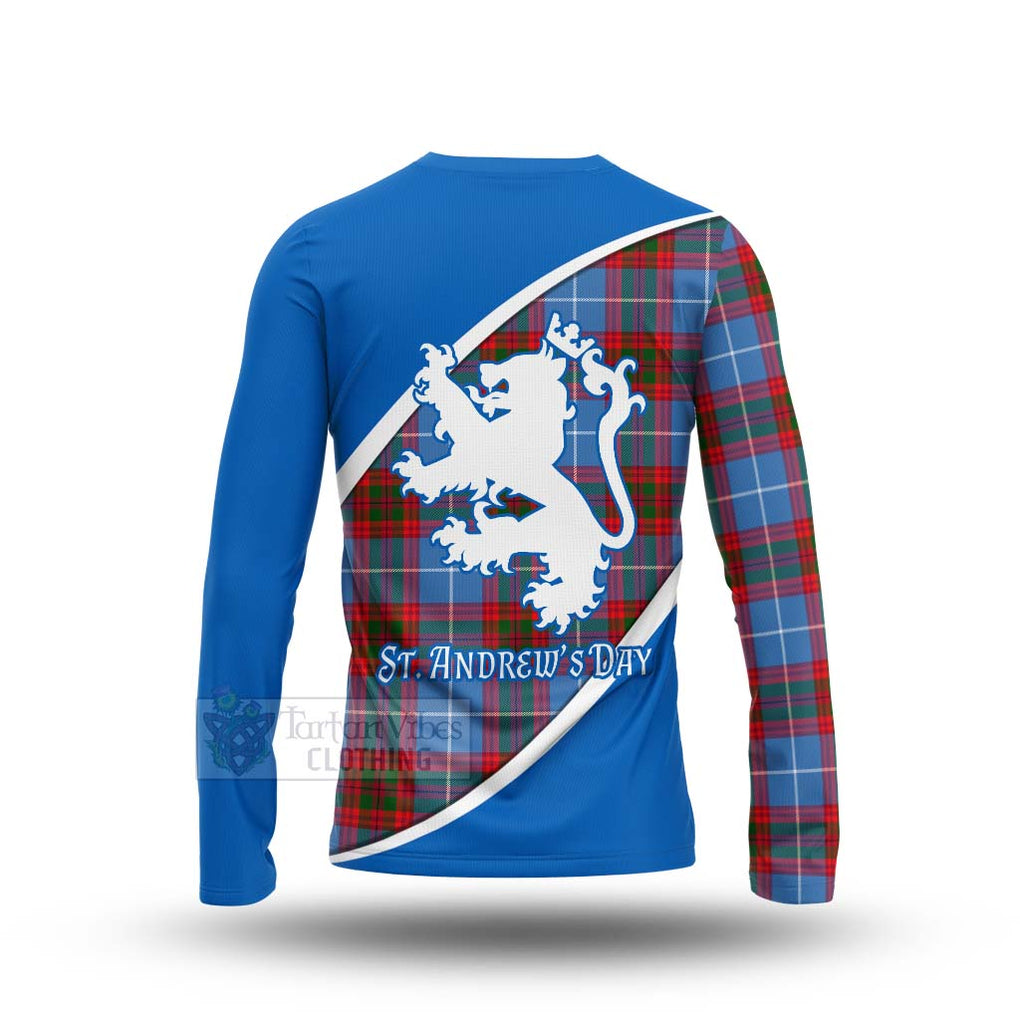 Tartan Vibes Clothing Newton Family Crest Tartan Long Sleeve T-Shirt Celebrate Saint Andrew's Day in Style