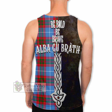 Newton Tartan Family Crest Men's Tank Top Alba Gu Brath Be Brave Lion Ancient Style - Tartan Vibes Clothing