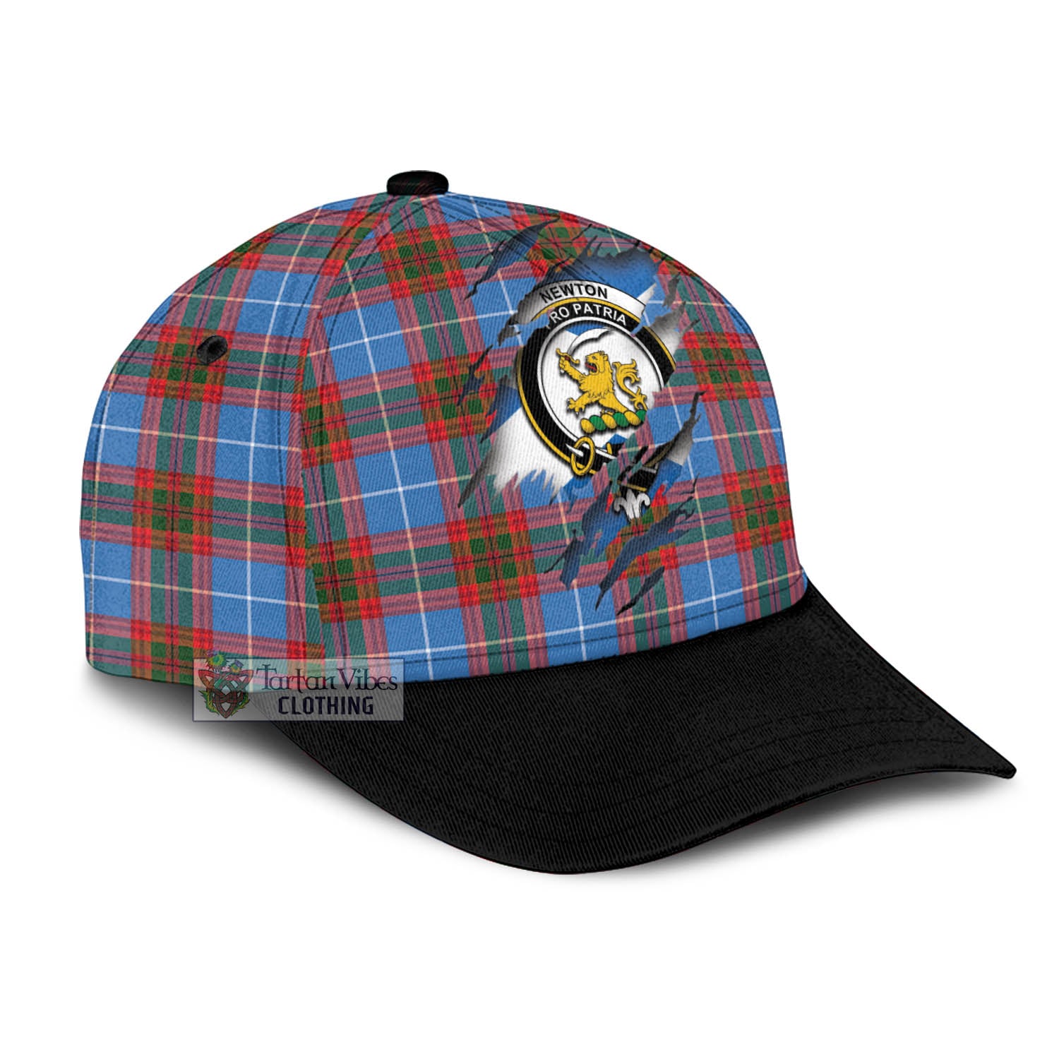 Tartan Vibes Clothing Newton Tartan Classic Cap with Family Crest In Me Style