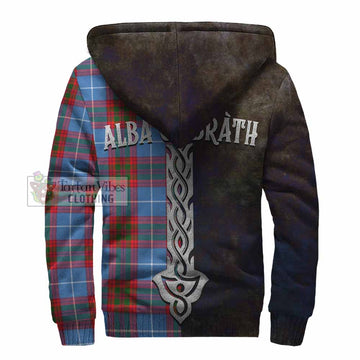 Newton Tartan Family Crest Sherpa Hoodie Alba Gu Brath Be Brave Lion Ancient Style - Tartan Vibes Clothing