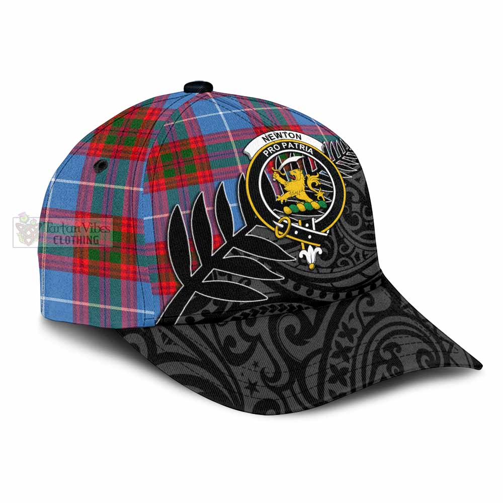 Tartan Vibes Clothing Newton Tartan Classic Cap with New Zealand Silver Fern Half Style