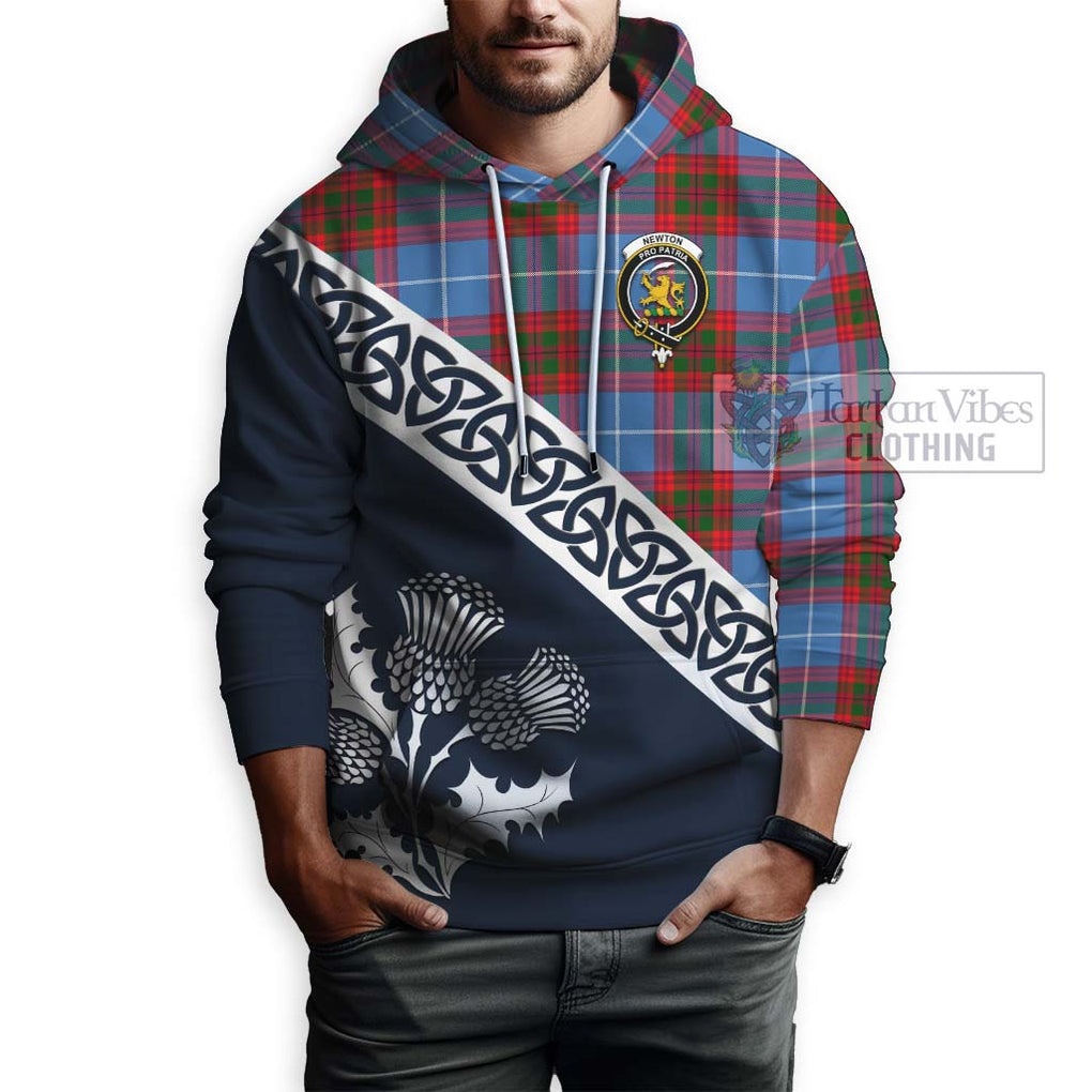 Tartan Vibes Clothing Newton Tartan Hoodie Featuring Thistle and Scotland Map