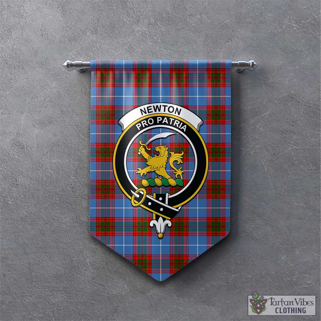 Tartan Vibes Clothing Newton Tartan Gonfalon, Tartan Banner with Family Crest