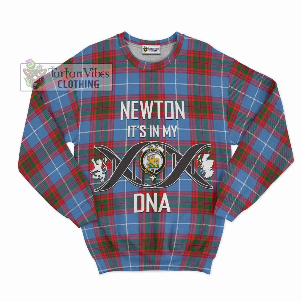 Newton Tartan Sweatshirt with Family Crest DNA In Me Style - Tartanvibesclothing Shop