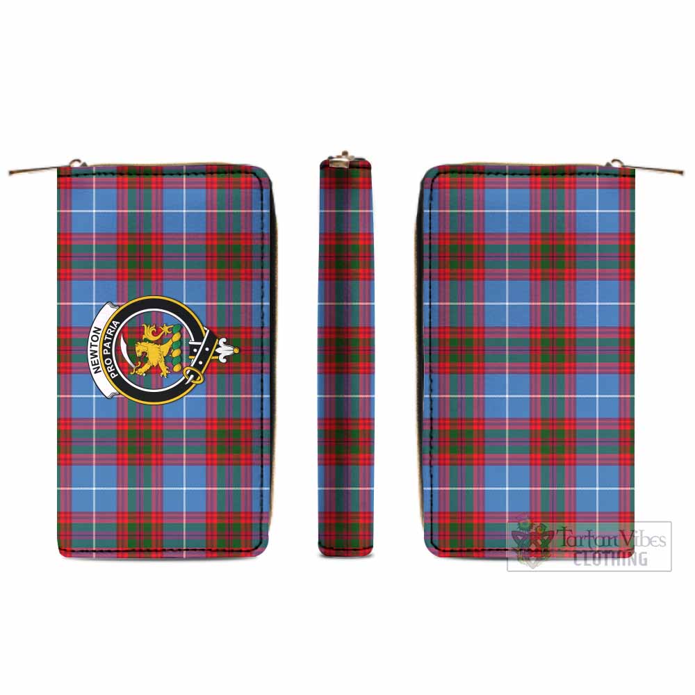 Newton Tartan Women's Leather Wallet with Family Crest - Tartan Vibes Clothing