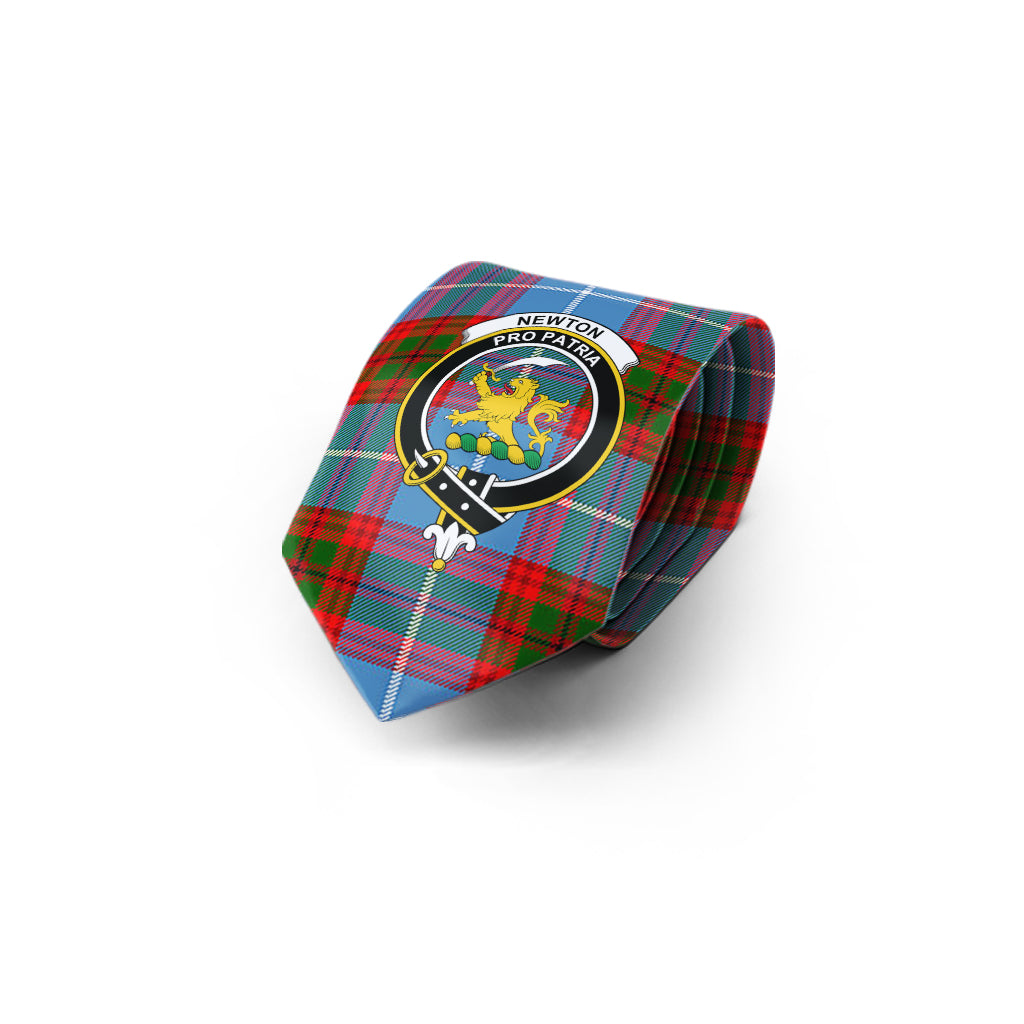 Newton Tartan Classic Necktie with Family Crest - Tartan Vibes Clothing