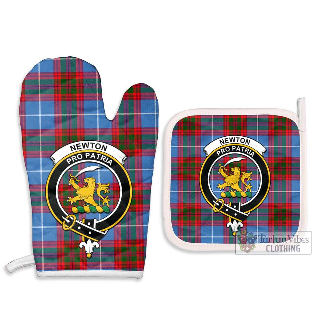 Newton Tartan Combo Oven Mitt & Pot-Holder with Family Crest Combo 1 Oven Mitt & 2 Pot-Holder White - Tartan Vibes Clothing