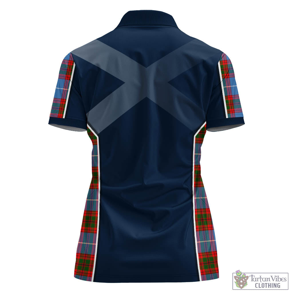 Tartan Vibes Clothing Newton Tartan Women's Polo Shirt with Family Crest and Scottish Thistle Vibes Sport Style