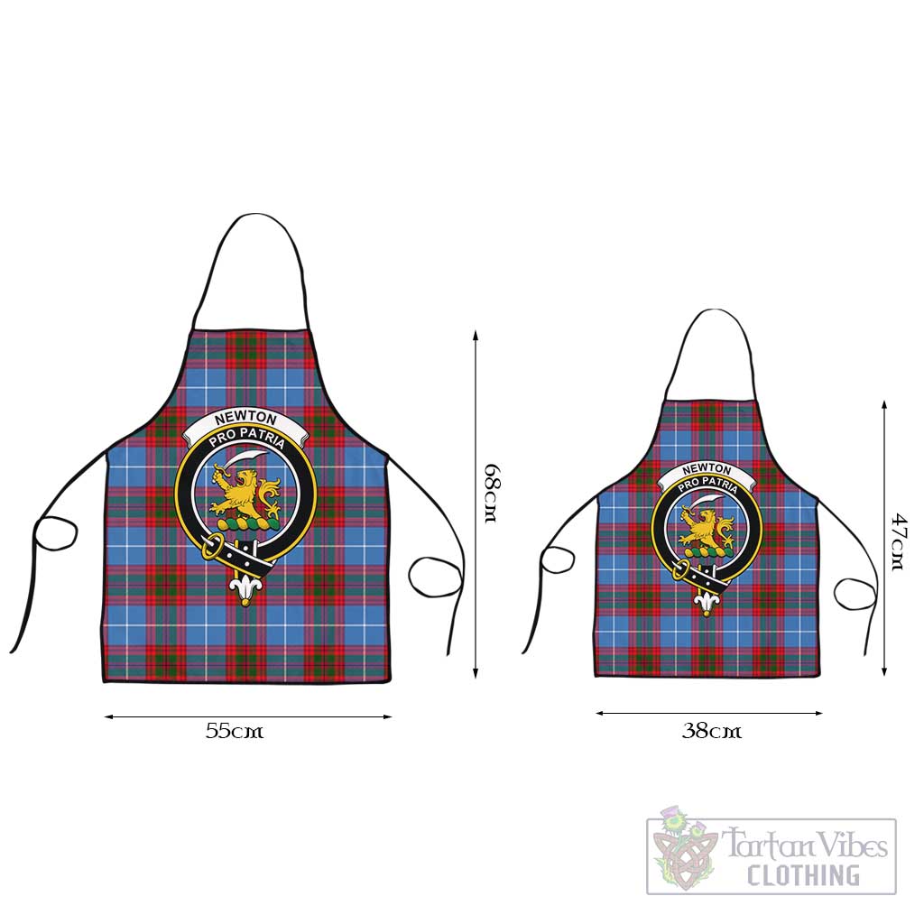 Newton Tartan Apron with Family Crest Black L 55x68 cm - Tartan Vibes Clothing