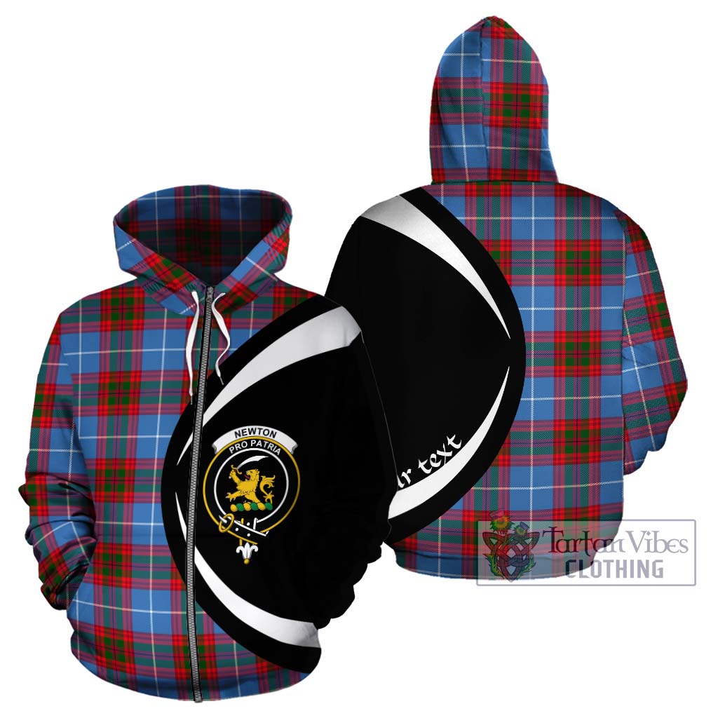 Newton Tartan Hoodie with Family Crest Circle Style - Tartan Vibes Clothing