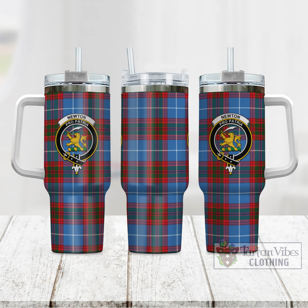 Tartan Vibes Clothing Newton Tartan and Family Crest Tumbler with Handle