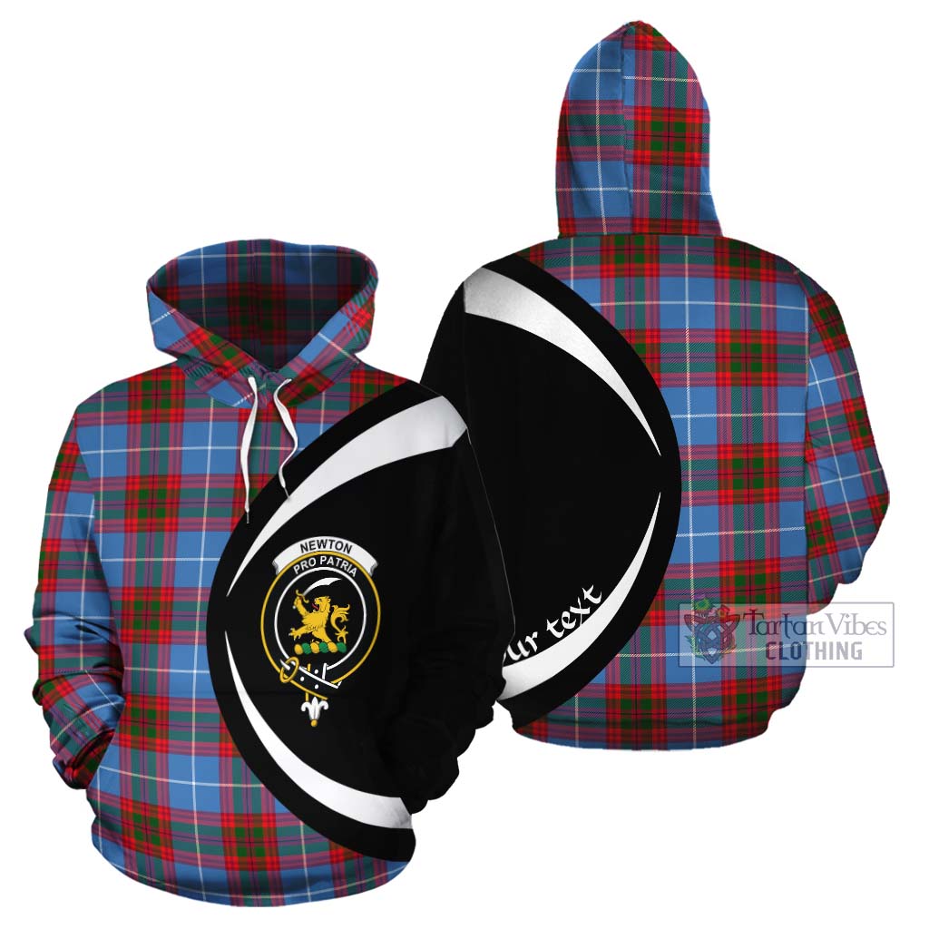 Tartan Vibes Clothing Newton Tartan Cotton Hoodie with Family Crest Circle Style