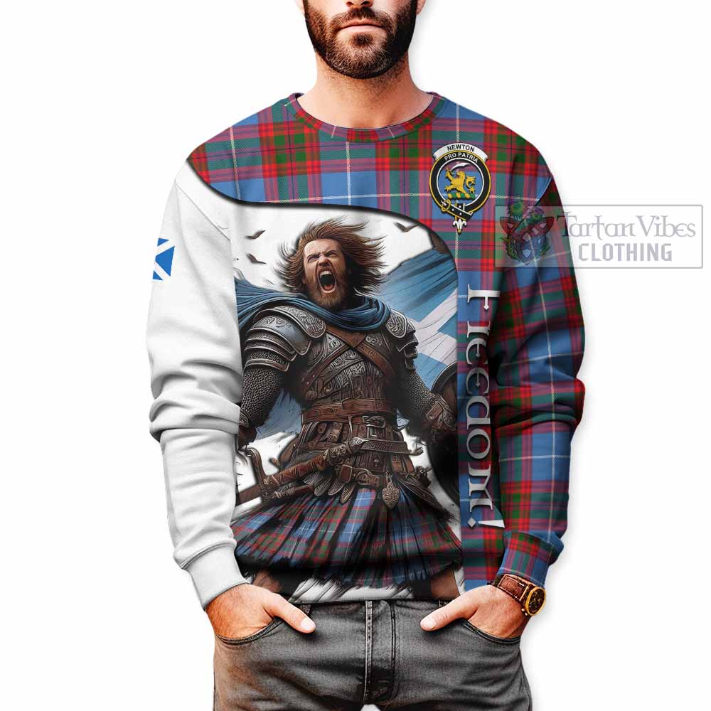 Tartan Vibes Clothing Newton Crest Tartan Sweatshirt Inspired by the Freedom of Scottish Warrior