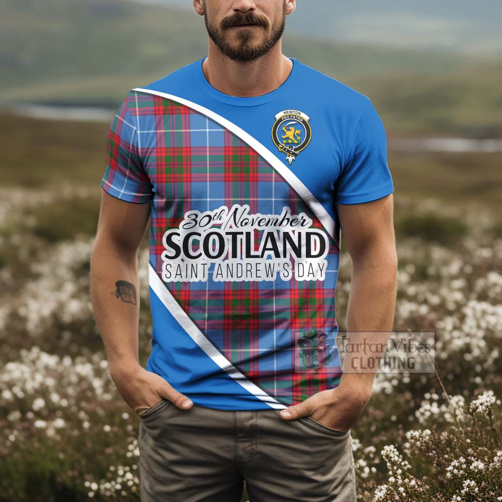 Tartan Vibes Clothing Newton Family Crest Tartan T-Shirt Celebrate Saint Andrew's Day in Style