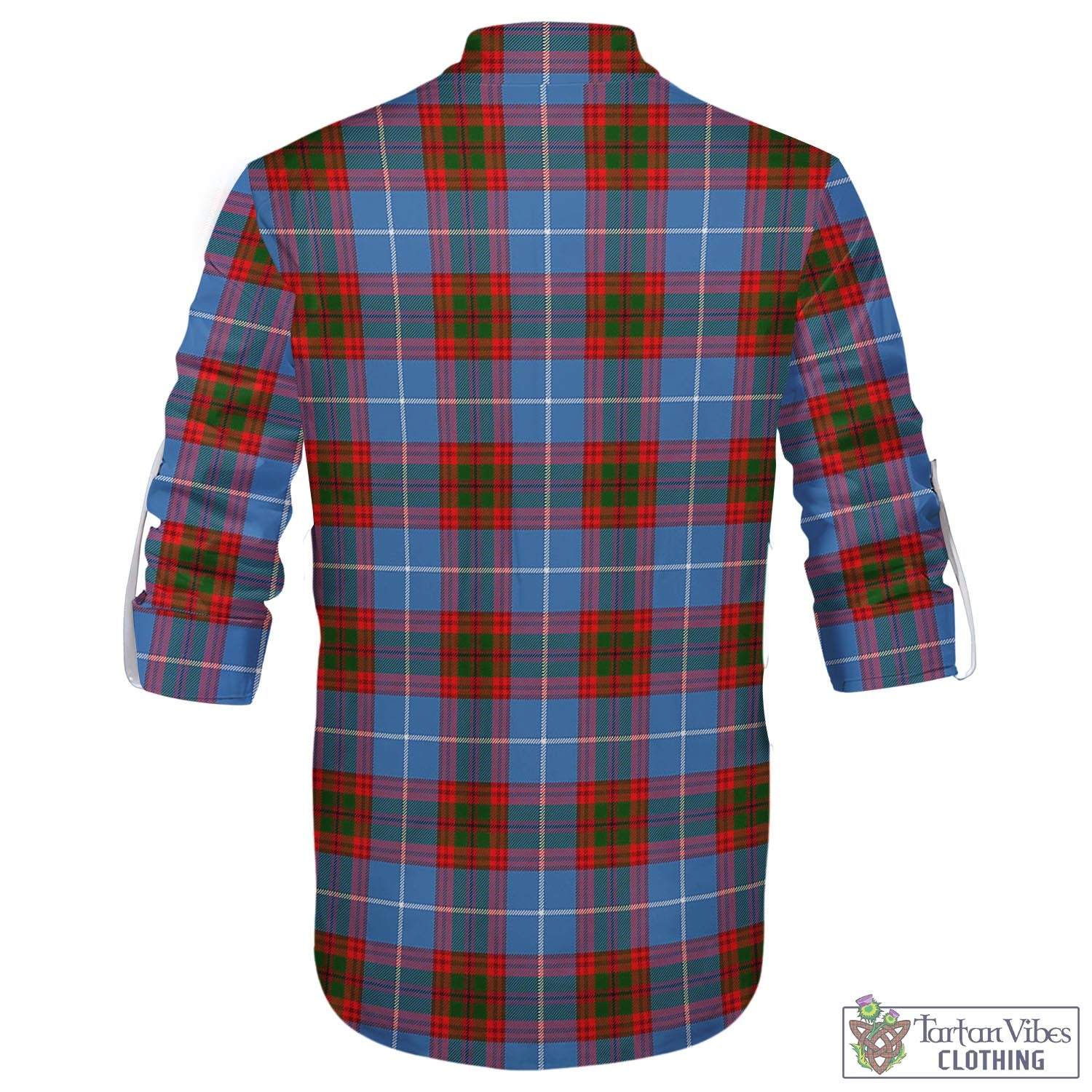 Tartan Vibes Clothing Newton Tartan Men's Scottish Traditional Jacobite Ghillie Kilt Shirt with Family Crest