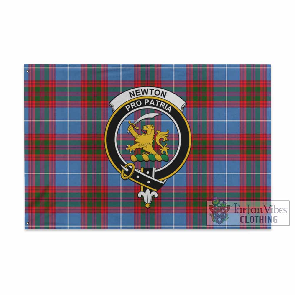 Tartan Vibes Clothing Newton Tartan House Flag with Family Crest