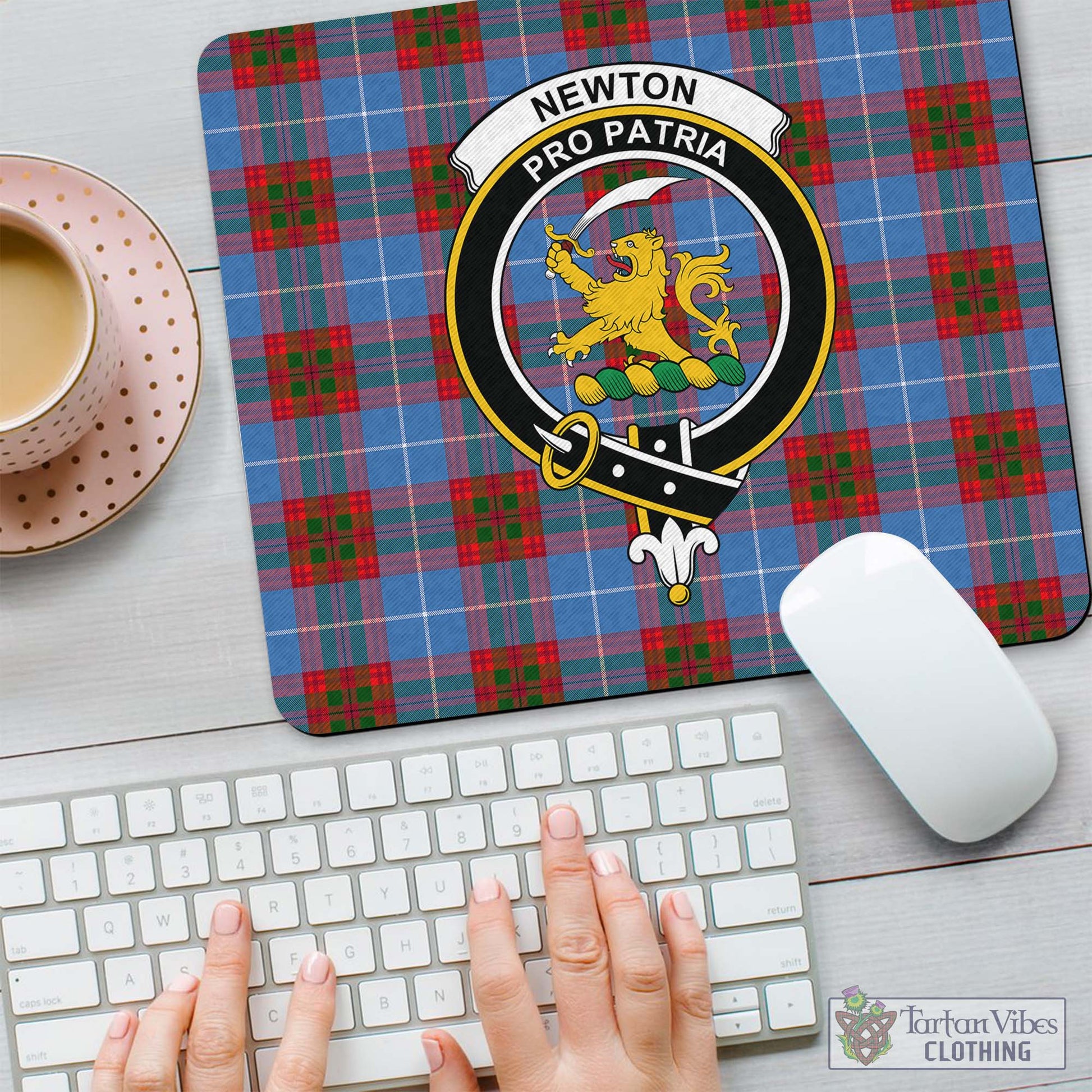 Tartan Vibes Clothing Newton Tartan Mouse Pad with Family Crest