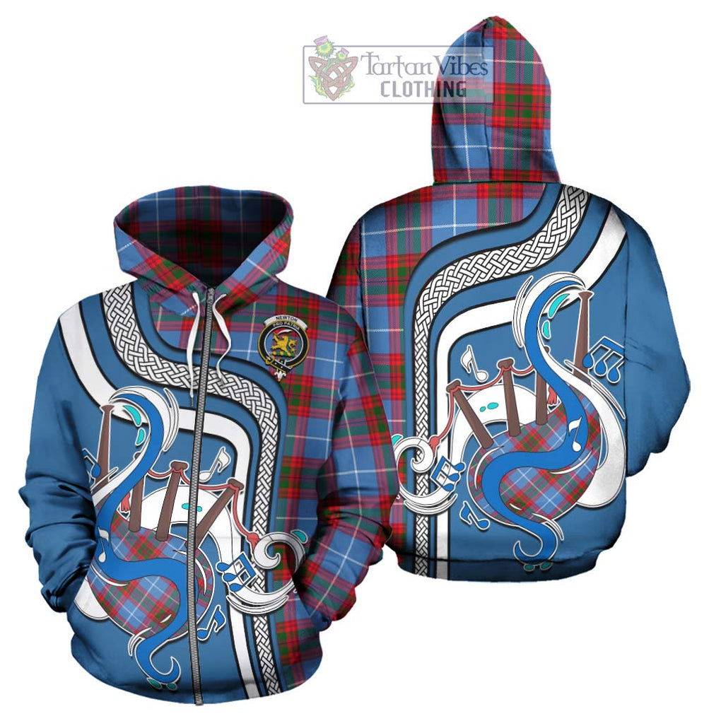 Newton Tartan Hoodie with Epic Bagpipe Style - Tartanvibesclothing Shop