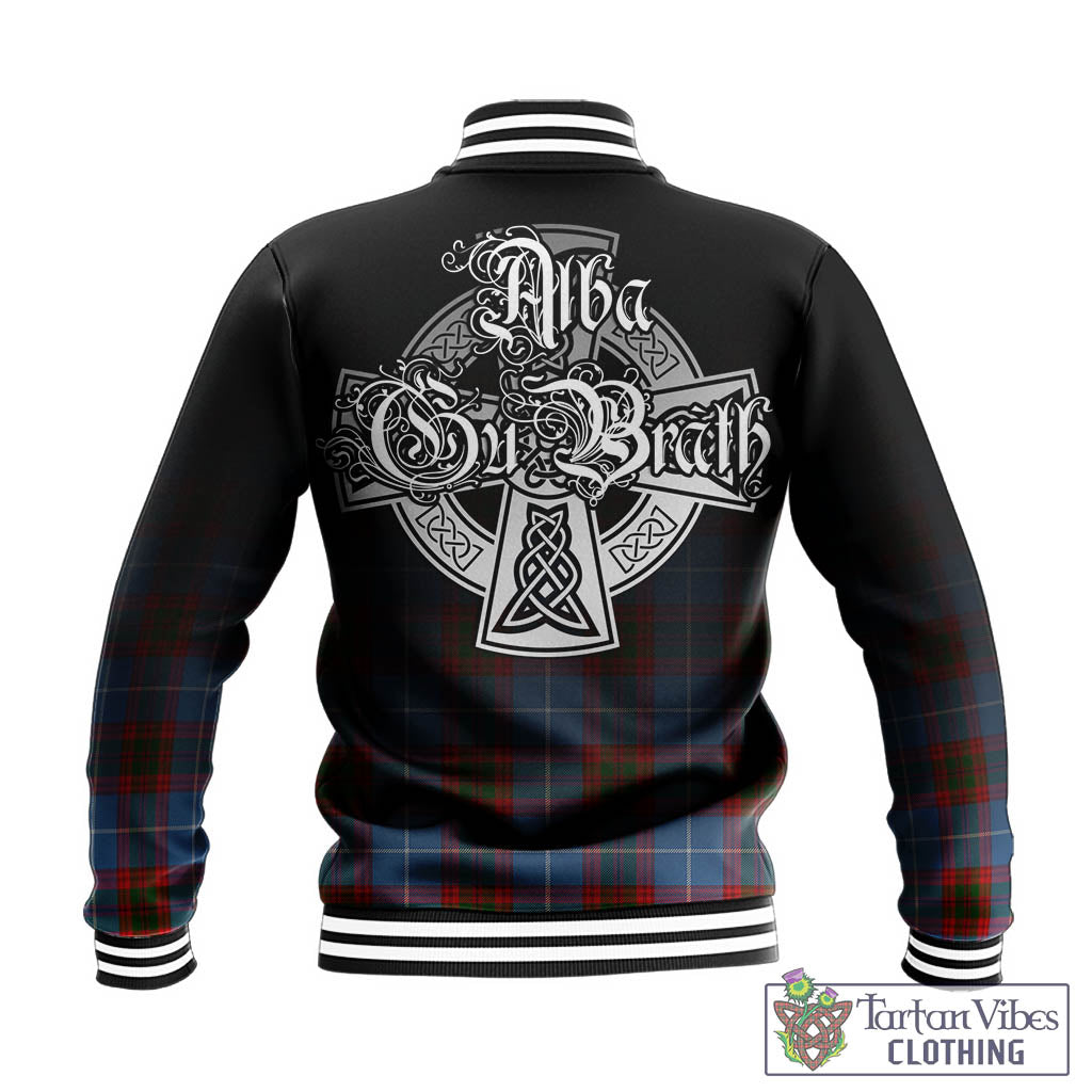 Tartan Vibes Clothing Newton Tartan Baseball Jacket Featuring Alba Gu Brath Family Crest Celtic Inspired