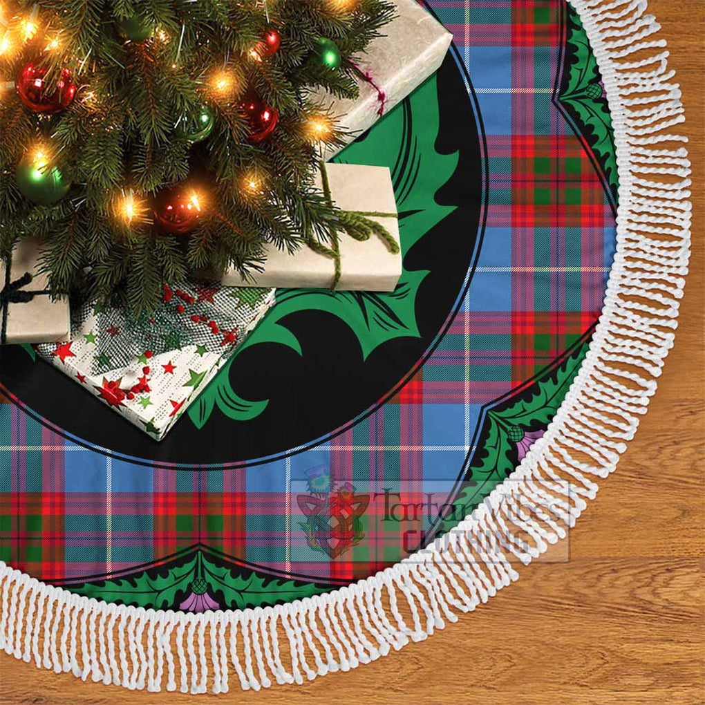 Tartan Vibes Clothing Newton Tartan Christmas Tree Skirt Scottish Thistle Style