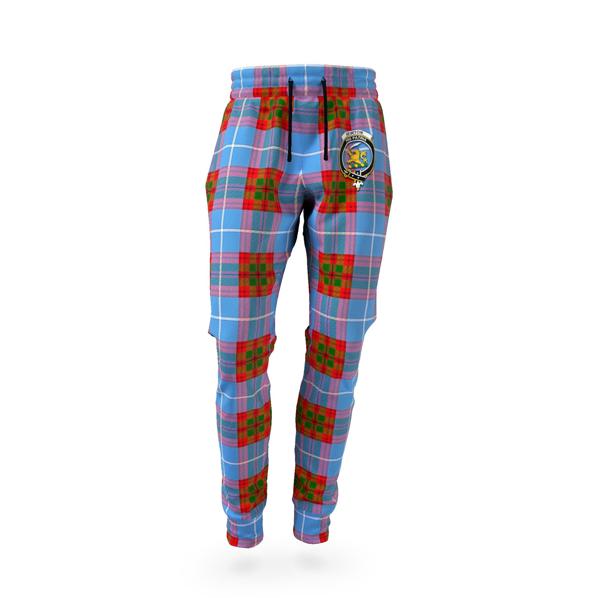 Newton Tartan Joggers Pants with Family Crest - Tartan Vibes Clothing